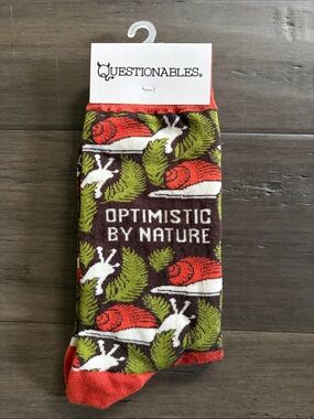 NWT | Questionables Women's 'Optimistic by Nature' Snail Socks
